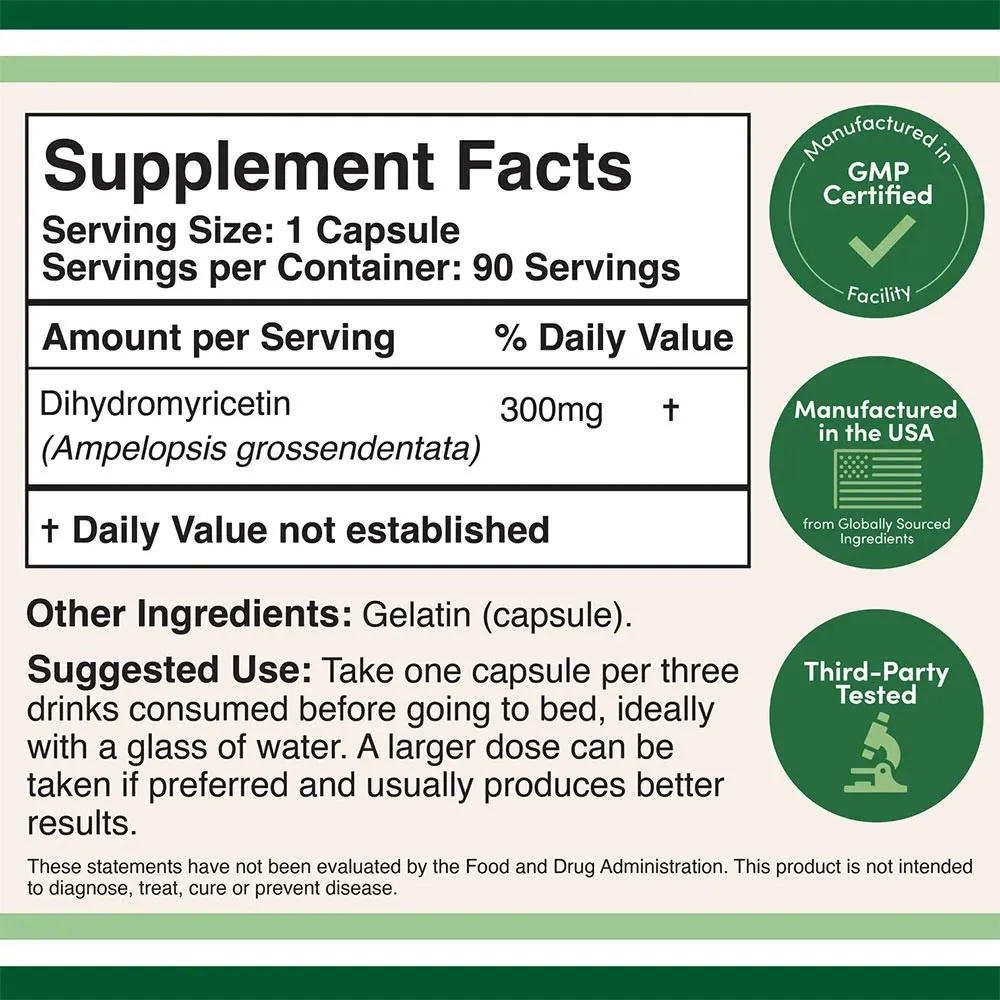 Double Wood Supplements Dihydromyricetin DHM (90 Capsules) - Image 2