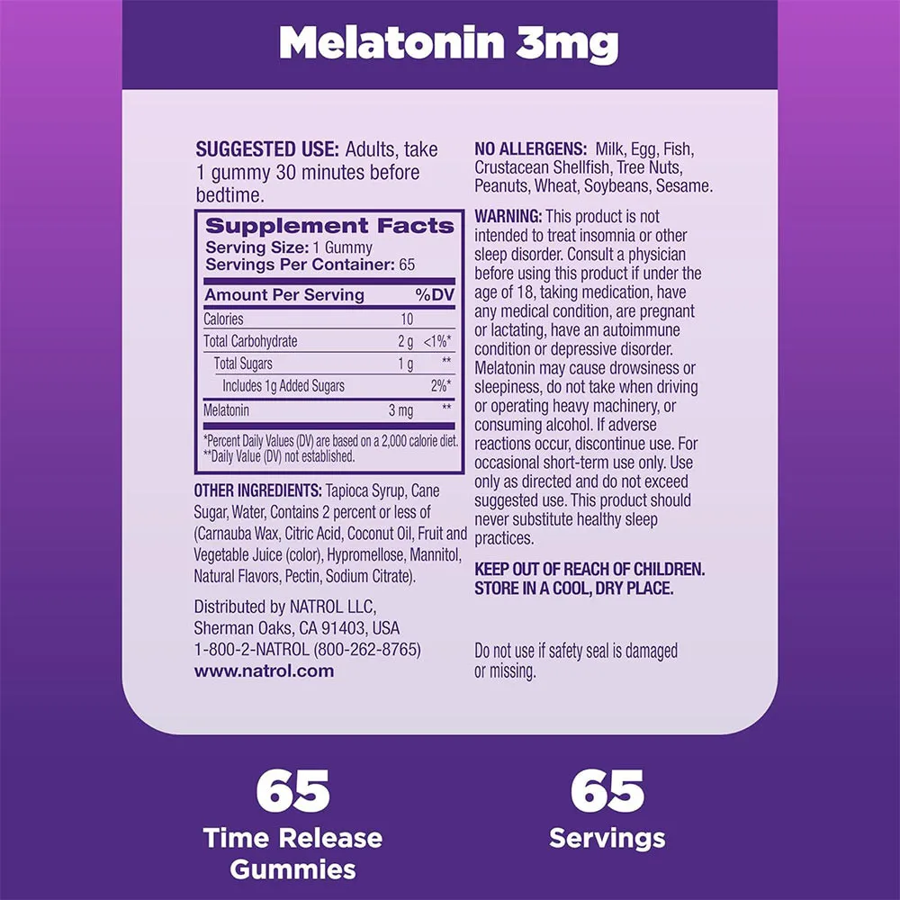 Natrol Melatonin Gummy 3 mg (65 gummies, Strawberry) - Image 4