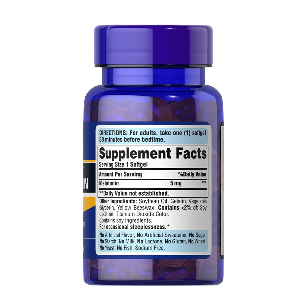 Puritan's Pride Sleep Aid Melatonin 5 mg (60 Softgels) - Bild 6