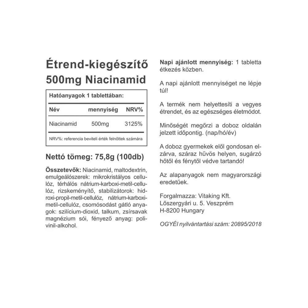 Vitaking B3 Niacinamid 500 mg (100 Tablets) - Bild 2