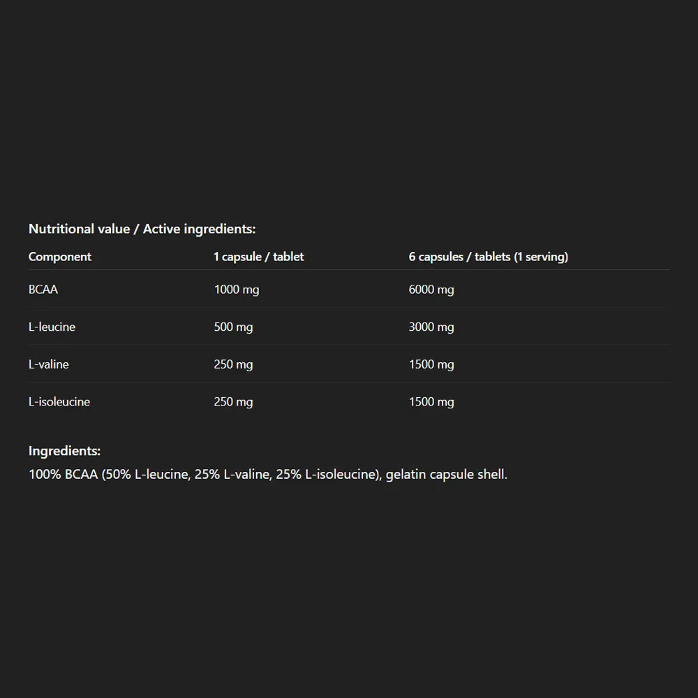 ALLNUTRITION BCAA 2:1:1 1000 XtraCaps (360 Capsules) - Image 2