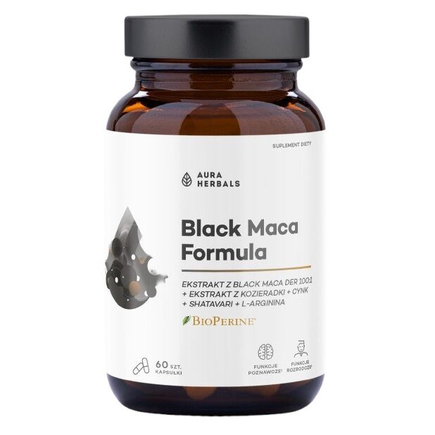 AURA HERBALS Black Maca Formula (60 caps) - Nuvalia