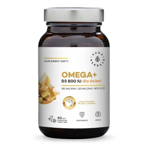AURA HERBALS Omega+ Vitamin D3 800 IU for children (60 twist-off capsules) - Viking Supplements
