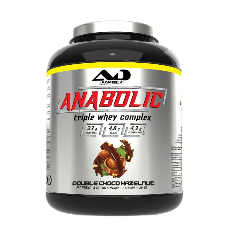 Addict Sport Nutrition Anabolic Triple Whey Complex, Double Choco Hazelnut 2000 g