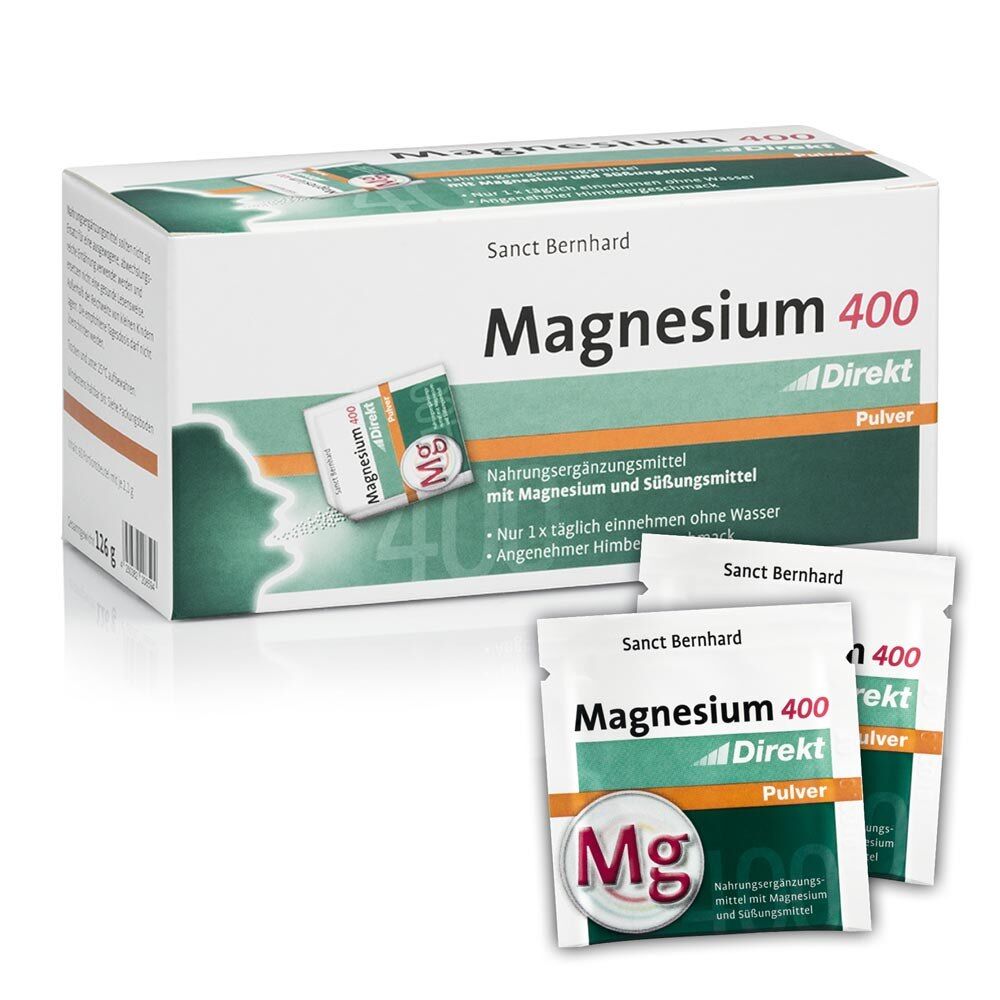 KRAUTERHAUS SANCT BERNHARD Magnesium 400 Direct Powder (60 pcs) - Viking Supplements