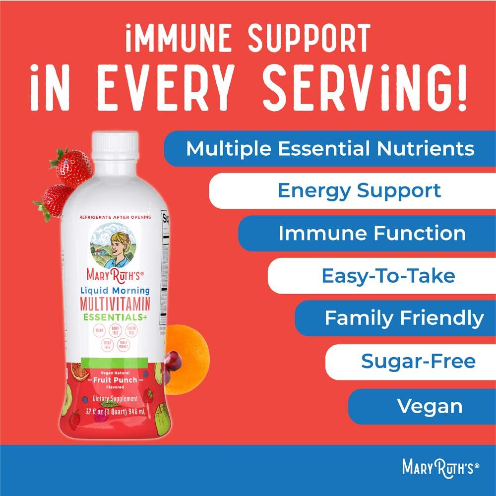 MaryRuth's Morning Multivitamin Liquid Fruit Punch 32oz (946ml) - Bild 4