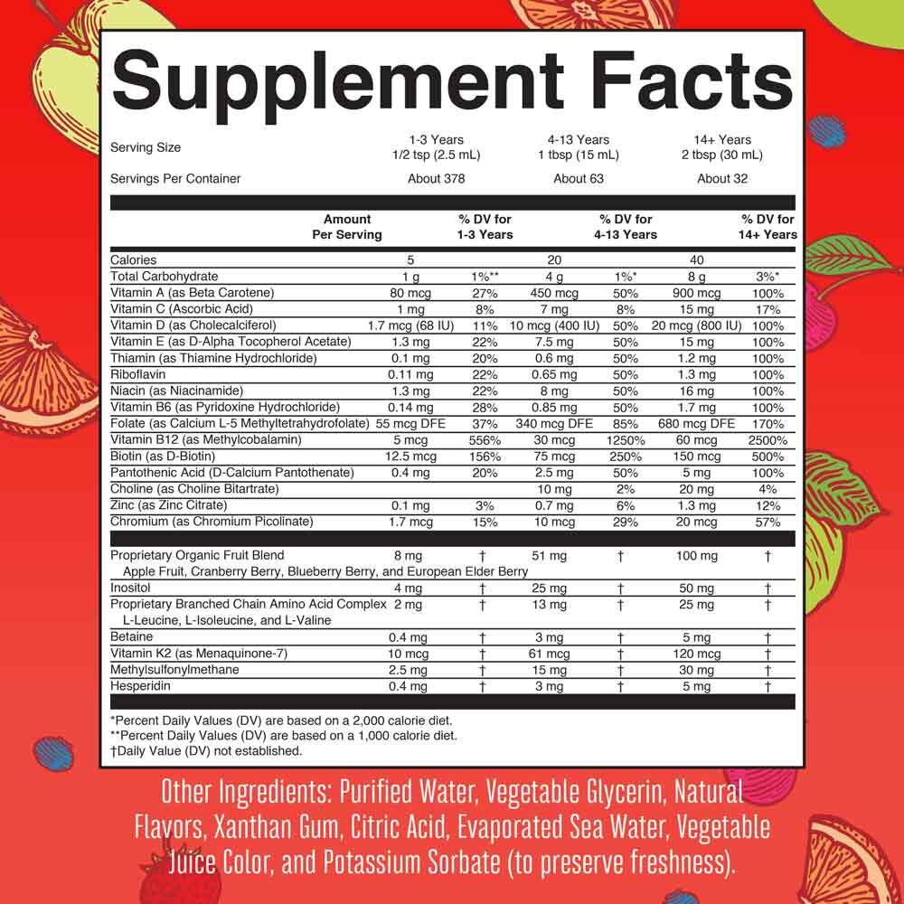 MaryRuth's Morning Multivitamin Liquid Fruit Punch 32oz (946ml) - Bild 6
