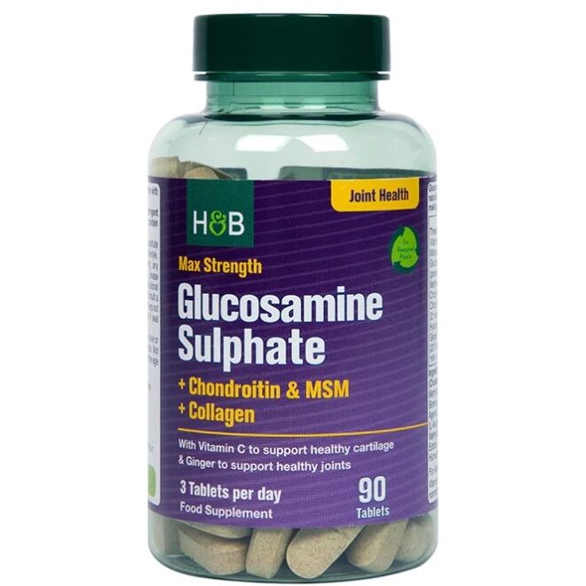 Max Strength Glucosamine Sulphate + Chondroitin & MSM + Collagen - 90 tablets - Viking Supplements