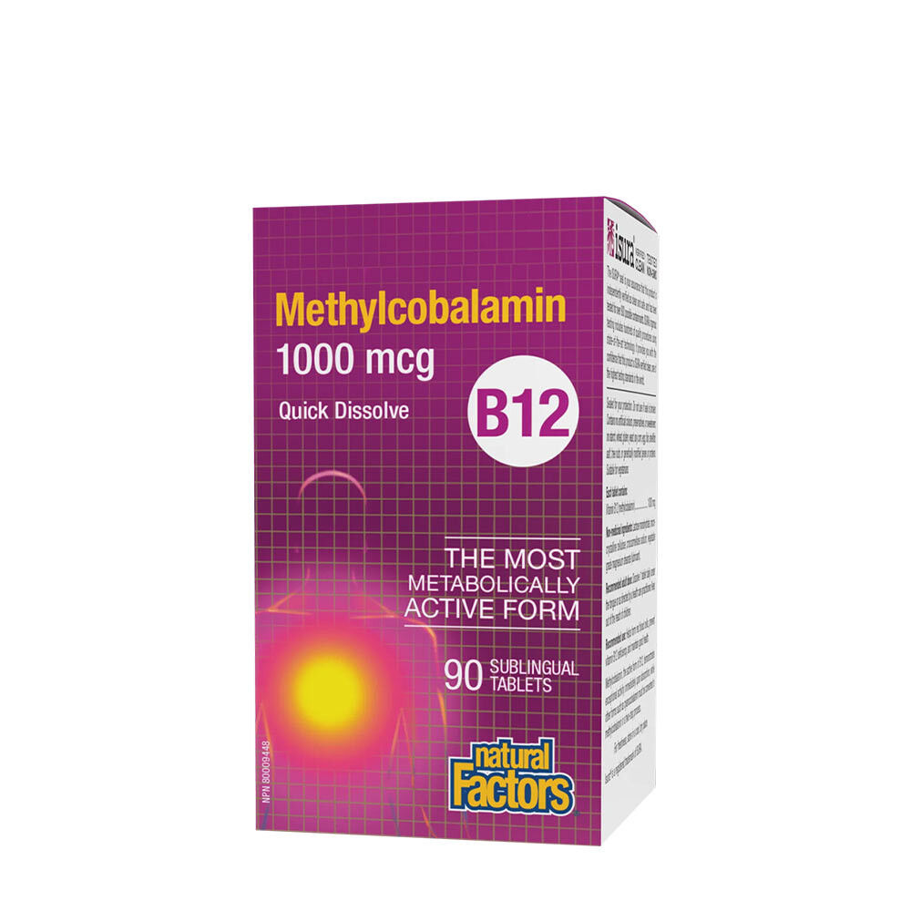 Natural Factors B12 Methylcobalamin 1000 mcg (90 Tablets) - Viking Supplements