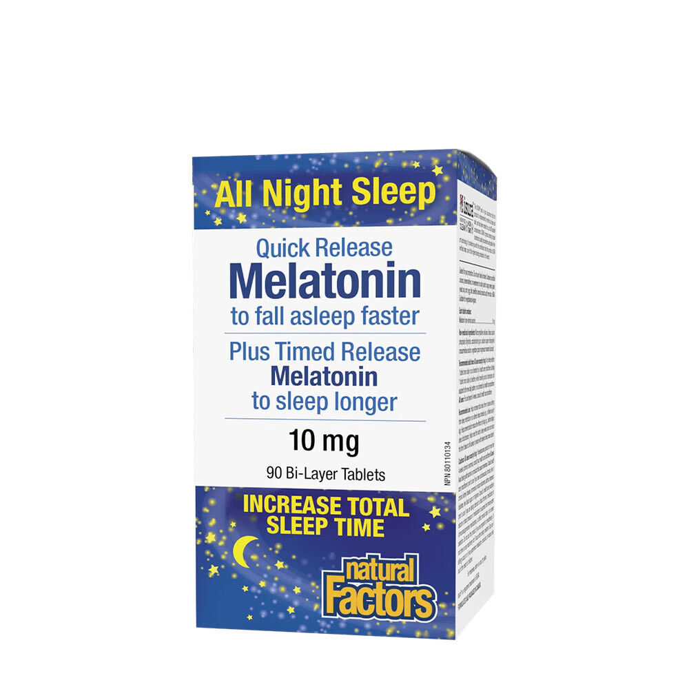 Natural Factors Melatonin Quick Release Plus Timed Release 10 mg (90 Tablets) - Viking Supplements