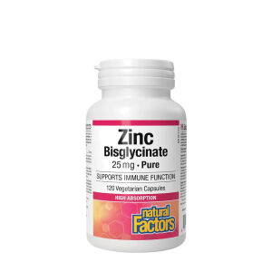 Natural Factors Zinc Bisglycinate 25 mg  (120 Capsules) - Viking Supplements