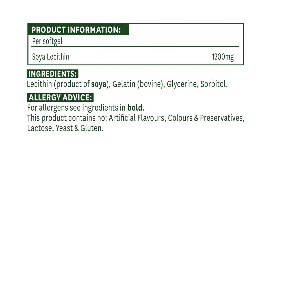 Natures Aid Soya Lecithin 1200 mg (90 Softgels) - Image 2