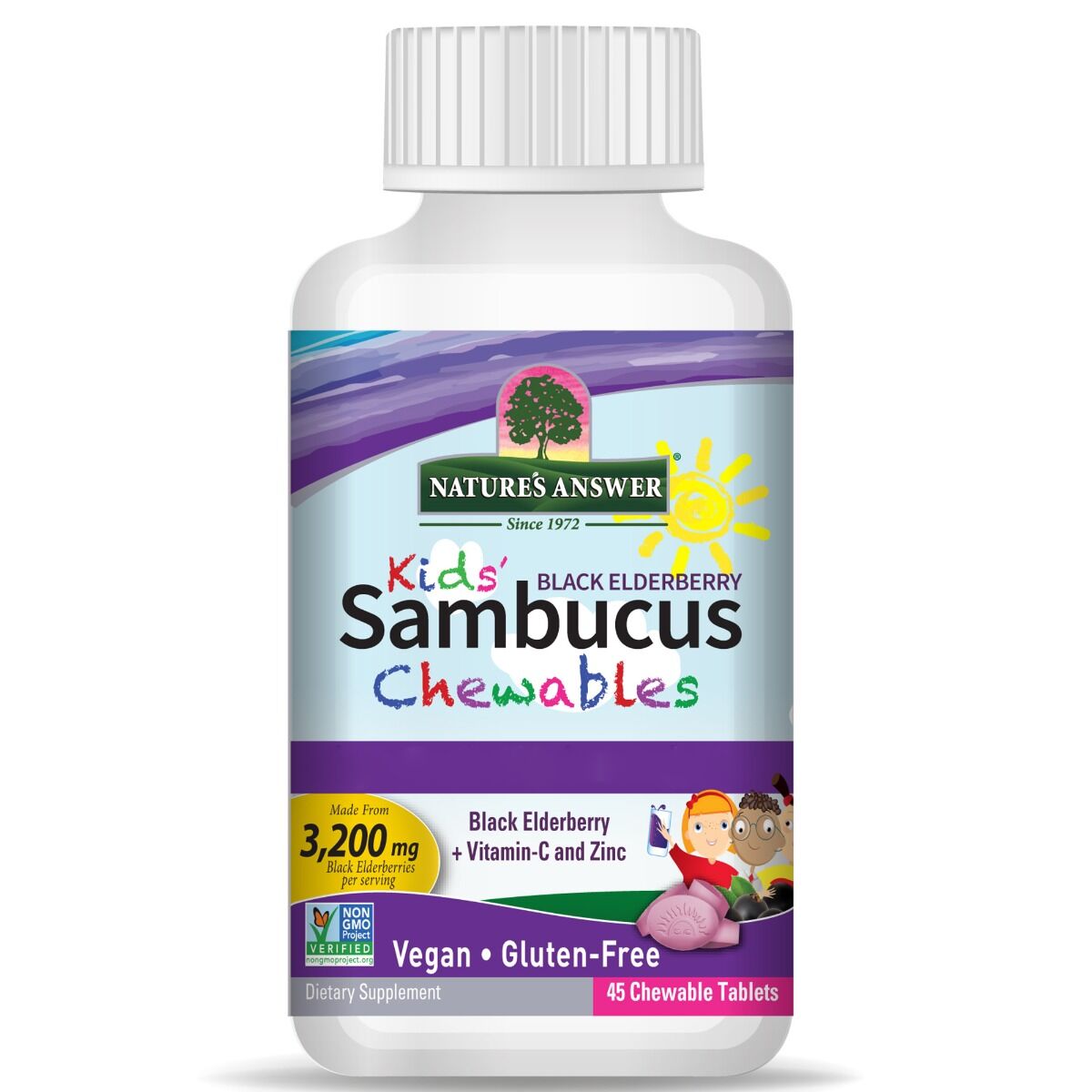 Nature's Answer Kids Sambucus Chewables 45 Chewable Tablets - Viking Supplements