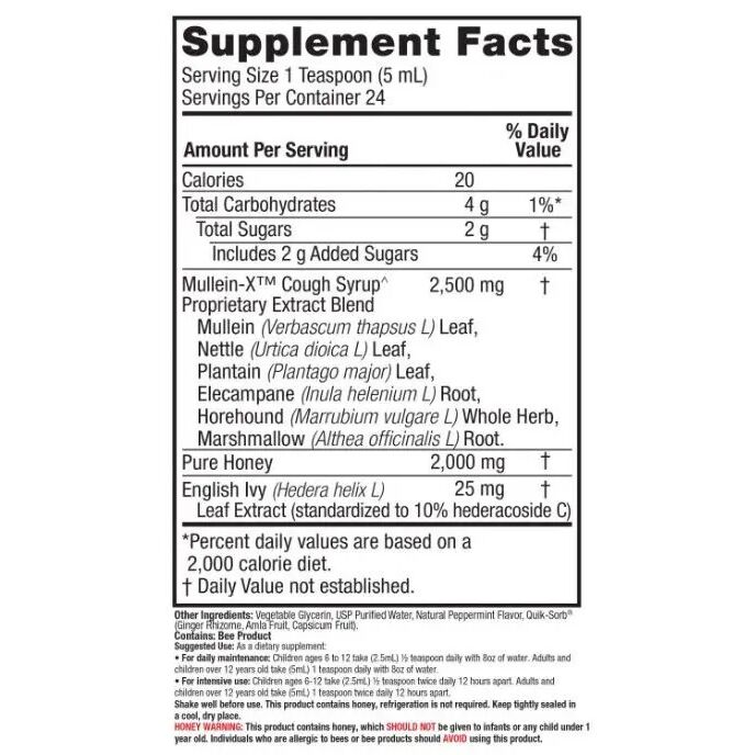 Nature's Answer Mullein-X Cough Syrup 4 oz (120ml) - Bild 3