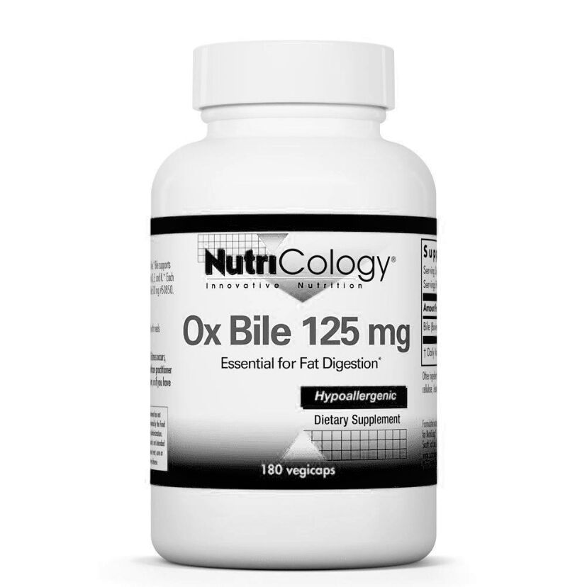 Nutricology Ox Bile 125mg 180 veg. capsules - Viking Supplements