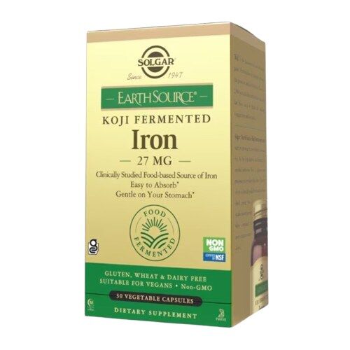 SOLGAR Earth Source® Koji-fermenteret jern 27 mg 30 vegetabilske kapsler