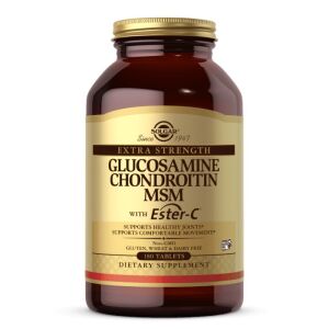 SOLGAR Extra Strength Glucosamine Chondroitin MSM with Ester-C (180 tabs) - Viking Supplements