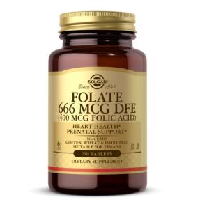 SOLGAR Folat 666 mcg DFE (400 mcg folsyra) (250 tabletter) – Viking Supplements