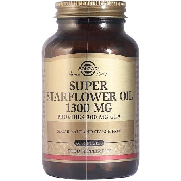 SOLGAR Super Starflower Oil 1300 mg - Olej z Ogórecznika (60 kaps.) - Viking Supplements