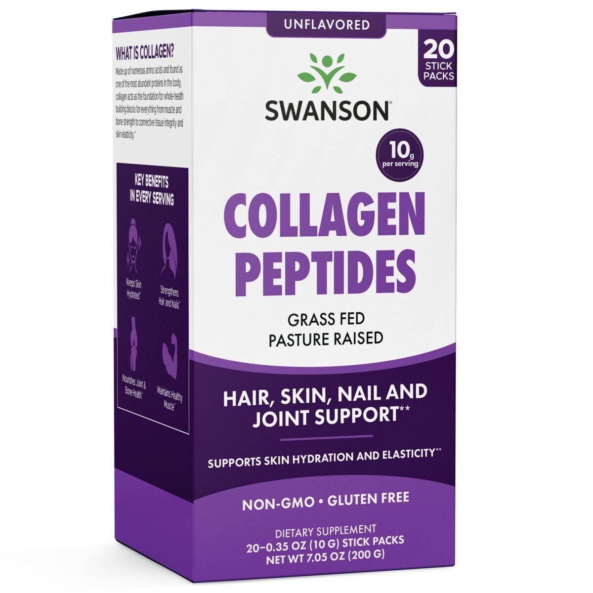 SWANSON Collagen Peptides - Peptydy kolagenow (20 saszetek) - Nuvalia