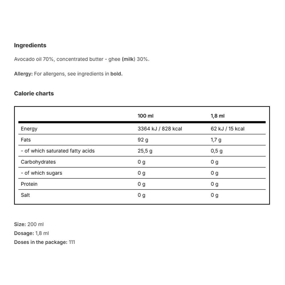 Vilgain Ghee Spray with Avocado Oil (200 ml) - Image 2