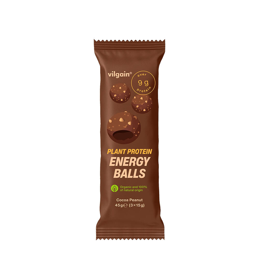 Vilgain Plant Protein Energy Balls BIO Cocoa Peanut (45 g) - Viking Supplements