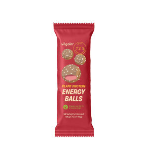 Vilgain Plant Protein Energy Balls BIO Strawberry Coconut (45 g) - Nuvalia
