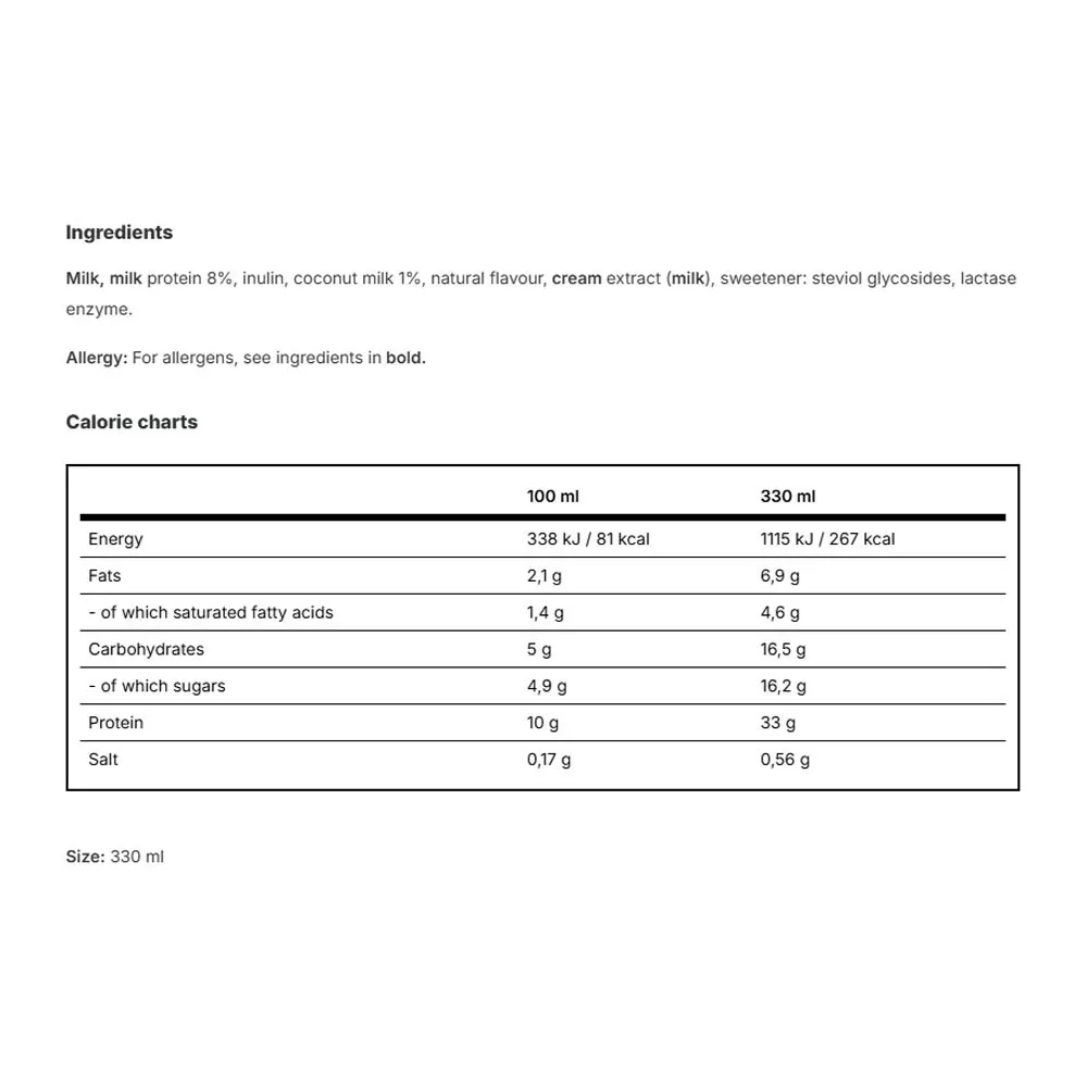 Vilgain Protein Milkshake Coconut Cream (330 ml) - Bild 2