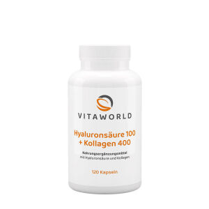 Vitaworld Hyaluronic Acid 100 + Collagen 400 (120 Capsules) - Viking Supplements